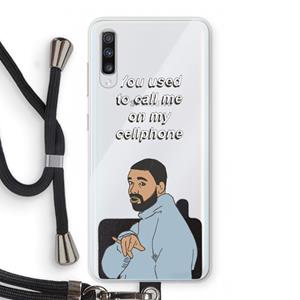 CaseCompany Hotline bling: Samsung Galaxy A70 Transparant Hoesje met koord