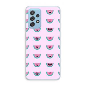 CaseCompany Smiley watermeloenprint: Samsung Galaxy A73 Transparant Hoesje
