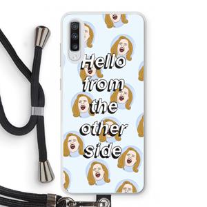 CaseCompany Hello: Samsung Galaxy A70 Transparant Hoesje met koord