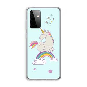CaseCompany Regenboog eenhoorn: Samsung Galaxy A72 Transparant Hoesje