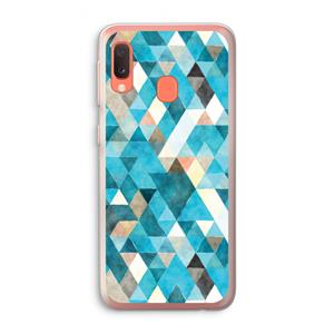 CaseCompany Gekleurde driehoekjes blauw: Samsung Galaxy A20e Transparant Hoesje