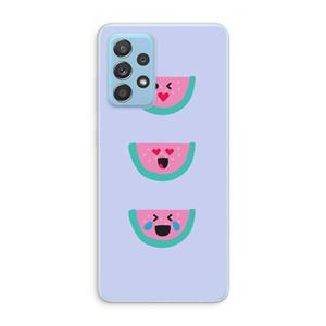 CaseCompany Smiley watermeloen: Samsung Galaxy A73 Transparant Hoesje