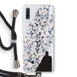 CaseCompany Gespikkelde marmer: Samsung Galaxy A70 Transparant Hoesje met koord