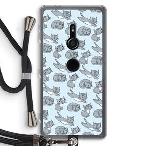 CaseCompany Poezen: Sony Xperia XZ2 Transparant Hoesje met koord