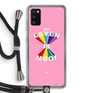 CaseCompany Het Leven Is Mooi: Samsung Galaxy A41 Transparant Hoesje met koord