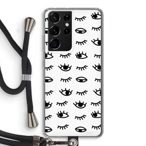 CaseCompany Eye pattern #2: Samsung Galaxy S21 Ultra Transparant Hoesje met koord