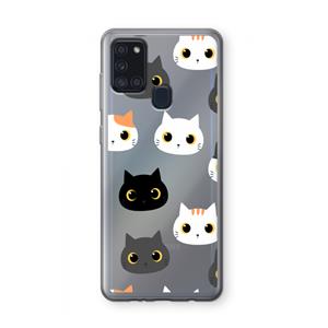 CaseCompany Katten: Samsung Galaxy A21s Transparant Hoesje