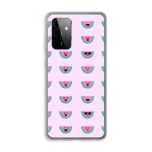 CaseCompany Smiley watermeloenprint: Samsung Galaxy A72 Transparant Hoesje