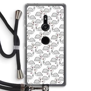 CaseCompany Zwanen: Sony Xperia XZ2 Transparant Hoesje met koord