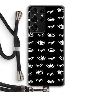 CaseCompany Eye pattern #3: Samsung Galaxy S21 Ultra Transparant Hoesje met koord