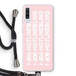 CaseCompany Hotline bling pink: Samsung Galaxy A70 Transparant Hoesje met koord