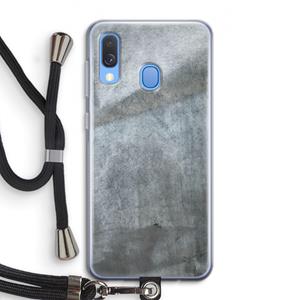 CaseCompany Grey Stone: Samsung Galaxy A40 Transparant Hoesje met koord
