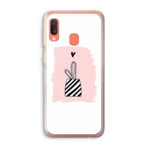 CaseCompany Zwart-wit cactus: Samsung Galaxy A20e Transparant Hoesje