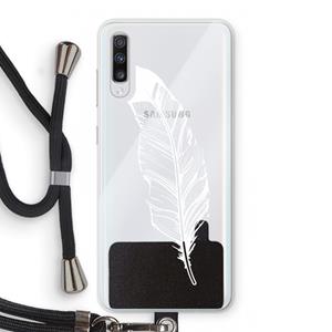 CaseCompany Pluim: Samsung Galaxy A70 Transparant Hoesje met koord