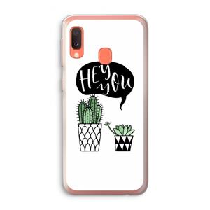 CaseCompany Hey you cactus: Samsung Galaxy A20e Transparant Hoesje