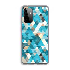 CaseCompany Gekleurde driehoekjes blauw: Samsung Galaxy A72 Transparant Hoesje