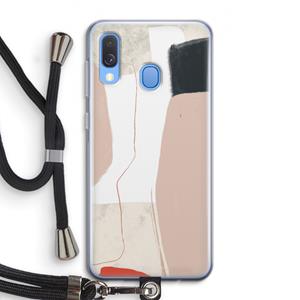CaseCompany Lava: Samsung Galaxy A40 Transparant Hoesje met koord