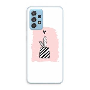 CaseCompany Zwart-wit cactus: Samsung Galaxy A73 Transparant Hoesje