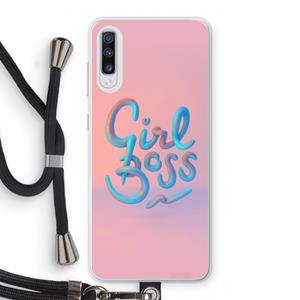 CaseCompany Girl boss: Samsung Galaxy A70 Transparant Hoesje met koord