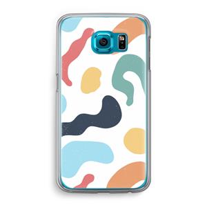 CaseCompany Memphis Shapes Blue: Samsung Galaxy S6 Transparant Hoesje