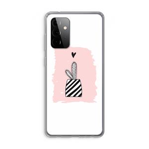 CaseCompany Zwart-wit cactus: Samsung Galaxy A72 Transparant Hoesje