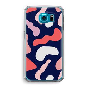 CaseCompany Memphis Shapes Pink: Samsung Galaxy S6 Transparant Hoesje