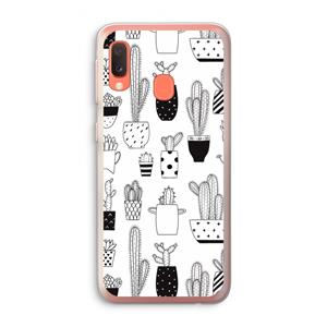 CaseCompany Cactusmotief: Samsung Galaxy A20e Transparant Hoesje