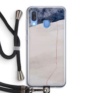 CaseCompany Stone White: Samsung Galaxy A40 Transparant Hoesje met koord