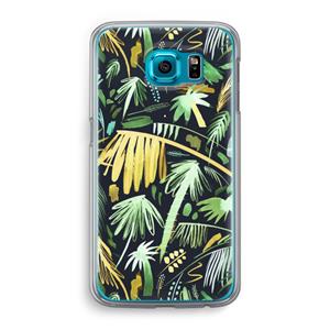 CaseCompany Tropical Palms Dark: Samsung Galaxy S6 Transparant Hoesje