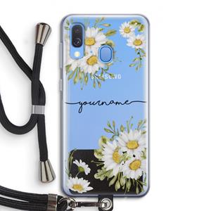CaseCompany Daisies: Samsung Galaxy A40 Transparant Hoesje met koord
