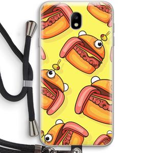 CaseCompany Hamburger: Samsung Galaxy J7 (2017) Transparant Hoesje met koord