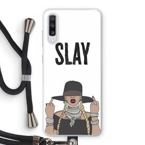 CaseCompany Slay All Day: Samsung Galaxy A70 Transparant Hoesje met koord