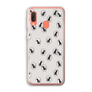 CaseCompany Miauw: Samsung Galaxy A20e Transparant Hoesje