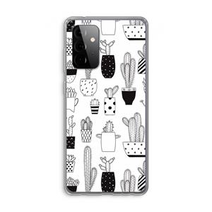 CaseCompany Cactusmotief: Samsung Galaxy A72 Transparant Hoesje