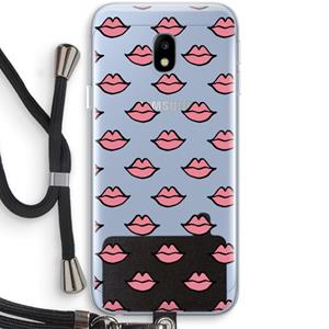 CaseCompany Lipjes: Samsung Galaxy J3 (2017) Transparant Hoesje met koord