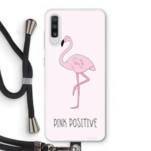 CaseCompany Pink positive: Samsung Galaxy A70 Transparant Hoesje met koord