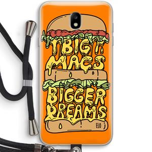 CaseCompany Big Macs Bigger Dreams: Samsung Galaxy J7 (2017) Transparant Hoesje met koord