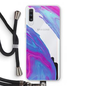 CaseCompany Zweverige regenboog: Samsung Galaxy A70 Transparant Hoesje met koord