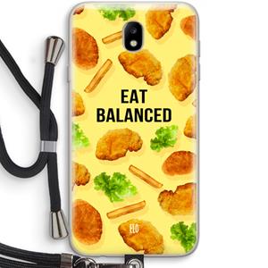 CaseCompany Eat Balanced: Samsung Galaxy J7 (2017) Transparant Hoesje met koord