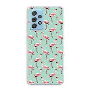 CaseCompany Flamingoprint groen: Samsung Galaxy A73 Transparant Hoesje
