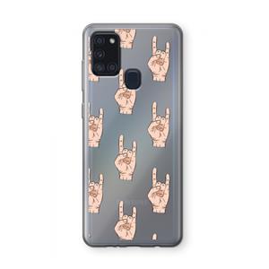 CaseCompany Rock: Samsung Galaxy A21s Transparant Hoesje