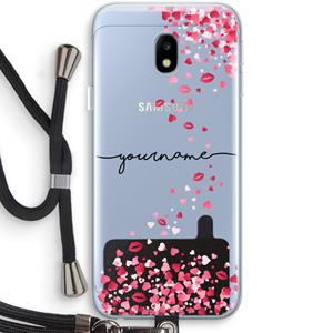 CaseCompany Hartjes en kusjes: Samsung Galaxy J3 (2017) Transparant Hoesje met koord