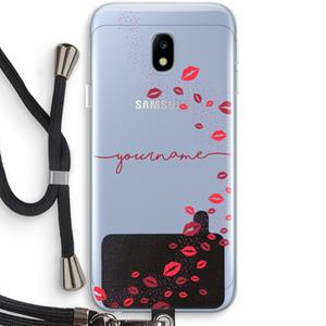 CaseCompany Kusjes: Samsung Galaxy J3 (2017) Transparant Hoesje met koord