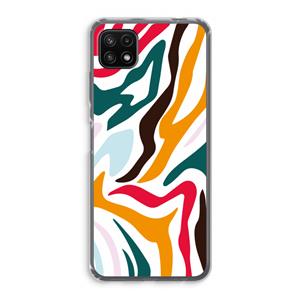 CaseCompany Colored Zebra: Samsung Galaxy A22 5G Transparant Hoesje