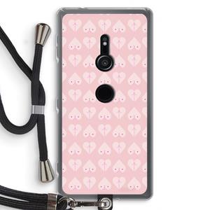 CaseCompany Ass 'n Titties: Sony Xperia XZ2 Transparant Hoesje met koord