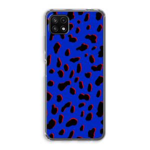 CaseCompany Blue Leopard: Samsung Galaxy A22 5G Transparant Hoesje