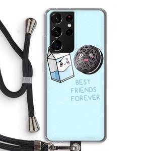 CaseCompany Best Friend Forever: Samsung Galaxy S21 Ultra Transparant Hoesje met koord
