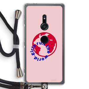 CaseCompany Run The World: Sony Xperia XZ2 Transparant Hoesje met koord