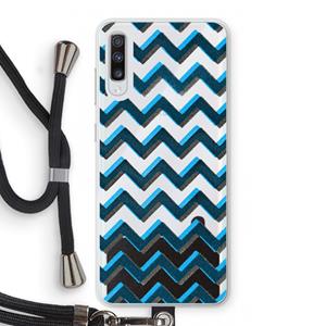 CaseCompany Onderbroken lijn: Samsung Galaxy A70 Transparant Hoesje met koord