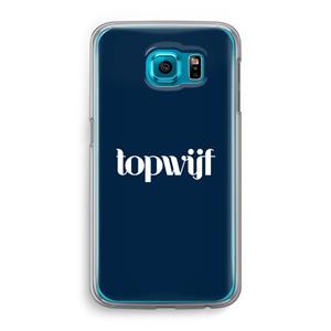 CaseCompany Topwijf Navy: Samsung Galaxy S6 Transparant Hoesje